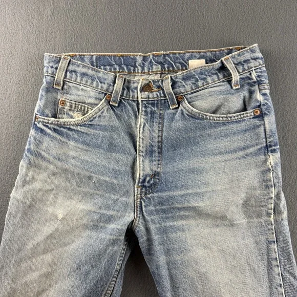 Vintage Levis 517 Jeans Mens 32x28* Blue Orange Tab Made In USA Distressed Light